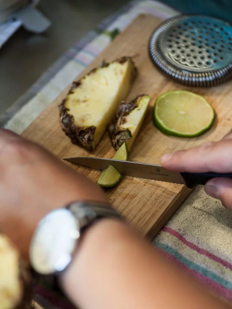 preparing a cocktail